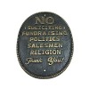 Large Oval "NO SOLICITING" Brass Door Sign - Antique Brass